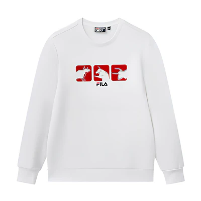 FILA Casual Knit Pullover Sweatshirt Standard White F11M118297F-WT