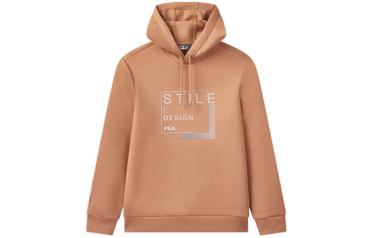 FILA Casual Letter Print Hoodie Yellow Brown F11M048214F-BN