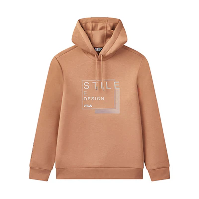 FILA Casual Letter Print Hoodie Yellow Brown F11M048214F-BN