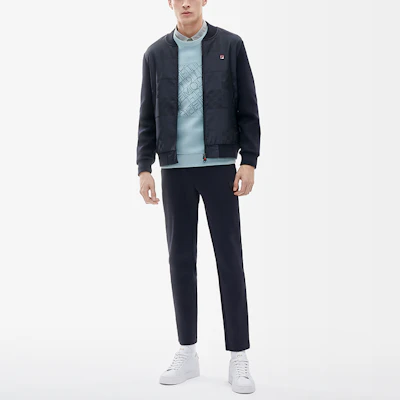 FILA 休闲标志针织夹克 传奇蓝 F11M211508F-NV Shop FILA 休闲标志针织夹克 传奇蓝 F11M211508F-NV