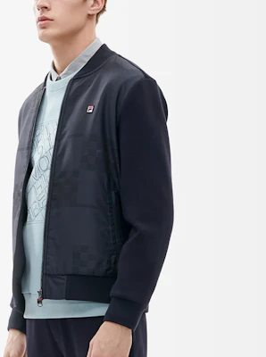 FILA 休闲标志针织夹克 传奇蓝 F11M211508F-NV Sizing FILA 休闲标志针织夹克 传奇蓝 F11M211508F-NV