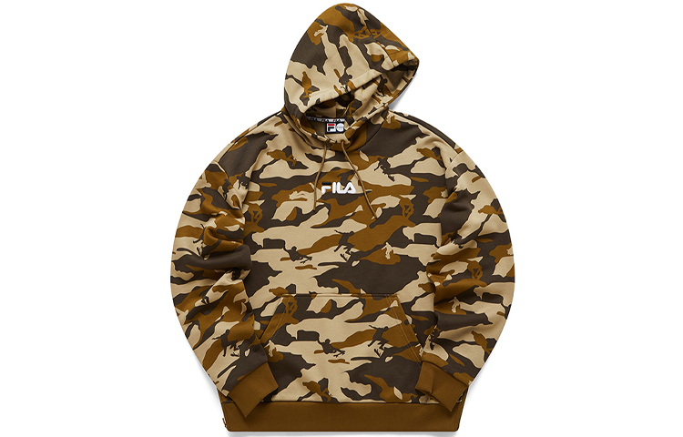 FILA Casual Loose Fit Camo Hoodie - Gray Camouflage T11M113202F-BN