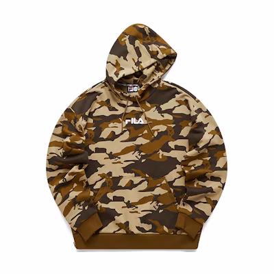 FILA Casual Loose Fit Camo Hoodie - Gray Camouflage T11M113202F-BN