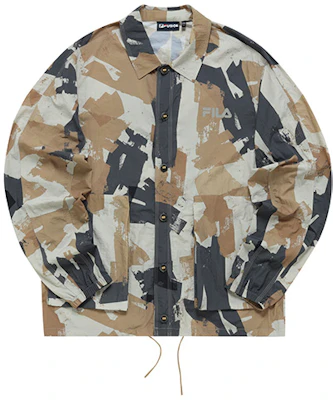 FILA Casual Loose Fit Colorblock Logo Print Woven Jacket Cloud Khaki T11M231707F-LK Buy FILA Casual Loose Fit Colorblock Logo Print Woven Jacket Cloud Khaki T11M231707F-LK