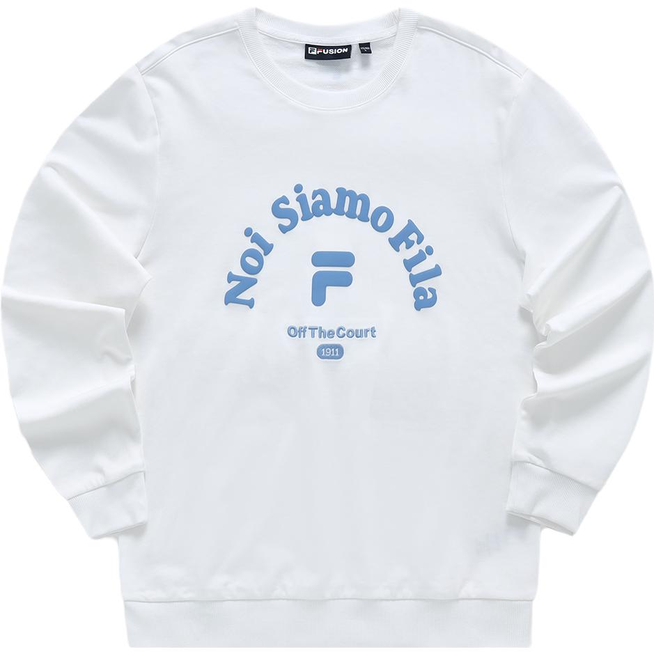 FILA Casual Loose Fit Crewneck Pullover Sweatshirt T11M333202F-WT