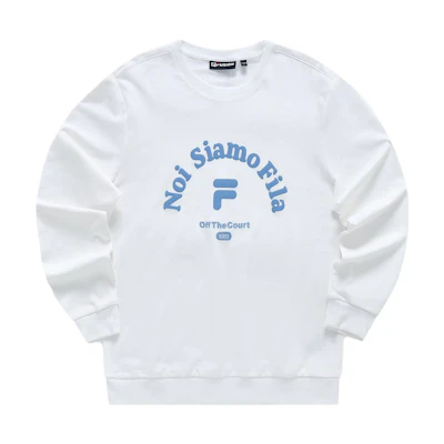 FILA Casual Loose Fit Crewneck Pullover Sweatshirt T11M333202F-WT