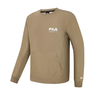 FILA Casual Loose Knit Pullover Outdoor Sweatshirt Unisex Sand Chestnut Brown A11M337203F-BG