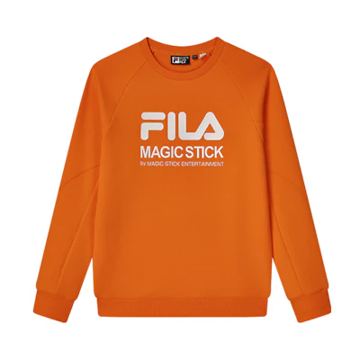 FILA Casual Loose Logo Knit Pullover Sweatshirt Deep Orange F51M249215F-OR