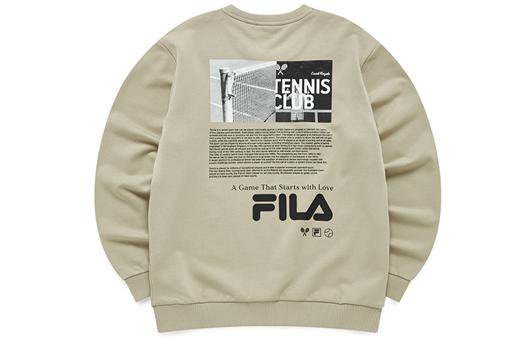 FILA Casual Printed Knit Pullover Sweatshirt in Light Khaki T11M141207F-BG