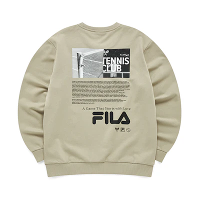 FILA Casual Printed Knit Pullover Sweatshirt in Light Khaki T11M141207F-BG