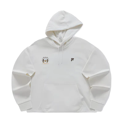FILA Casual Pullover Hoodie with Logo in Nylon White T11M345206F-WT