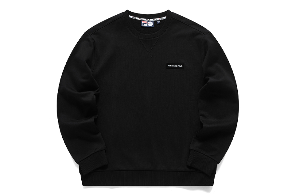 FILA Casual Pullover Knit Sweatshirt for Men - Deep Black T11M041205F-BK