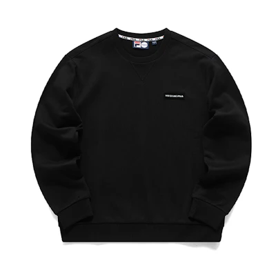 FILA Casual Pullover Knit Sweatshirt for Men - Deep Black T11M041205F-BK