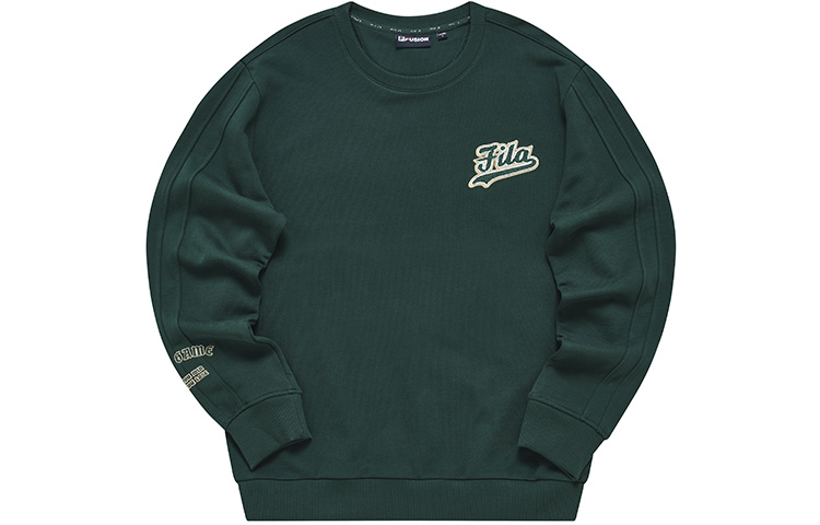 FILA Casual Pullover Sweatshirt with Embroidered Logo in Teal T11M242208F-DG