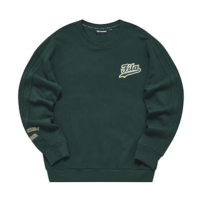FILA Casual Pullover Sweatshirt with Embroidered Logo in Teal T11M242208F-DG