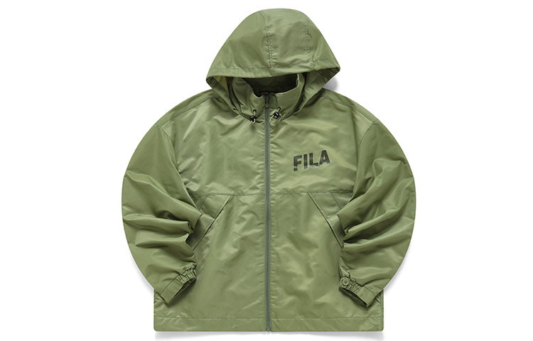 FILA Casual Sports Hooded Woven Jacket Black Gray T81M216750F-DG