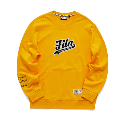 FILA Casual Sports Pullover Hoodie Yellow with Transforming Logo T11M112211F-YE