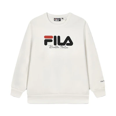 FILA Casual Unisex Fleece Lined Crewneck Sweatshirt - Off-White F51U349298A-IV