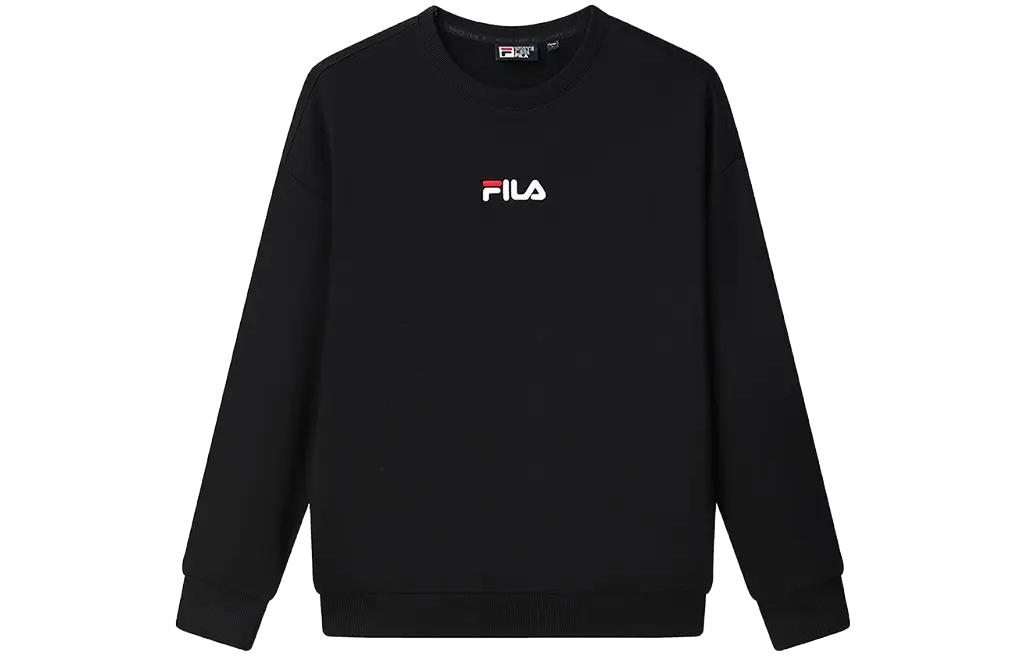 FILA Casual Unisex Long-Sleeve Crewneck Sweatshirt Black F51U338299RBK