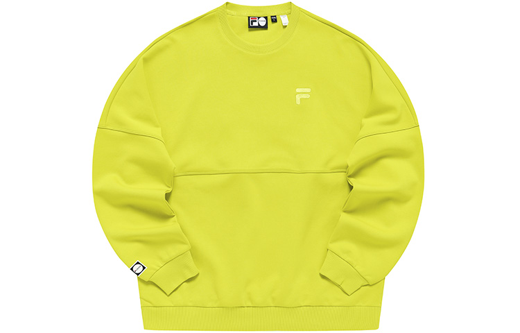 FILA Casual Unisex Pullover Sweatshirt in Solid Vibrant Orange Yellow T11U316201FYE