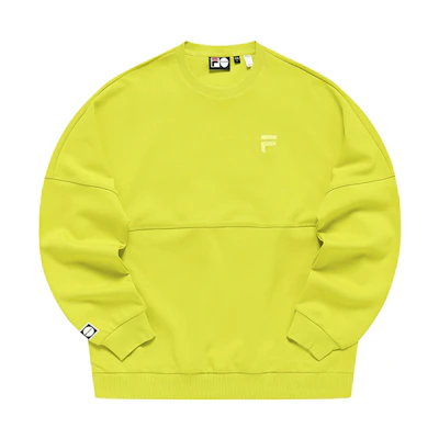 FILA Casual Unisex Pullover Sweatshirt in Solid Vibrant Orange Yellow T11U316201FYE