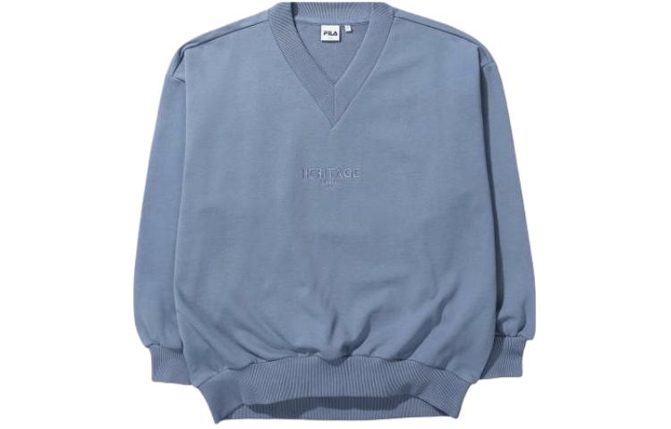 FILA Casual V-Neck Printed Long-Sleeve Sweatshirt Unisex Blue FS2POE1155F-GSU