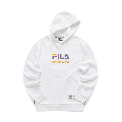 FILA Casual White Pullover Sweatshirt Unisex with Logo and Print Design T11U112210F-WT