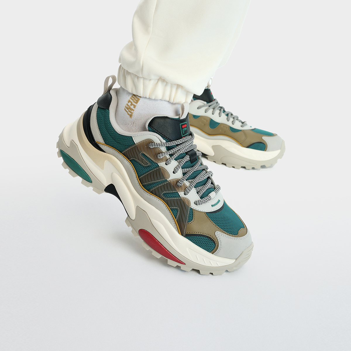 FILA Cella Sneakers 'Beige Green Brown' 圖 6