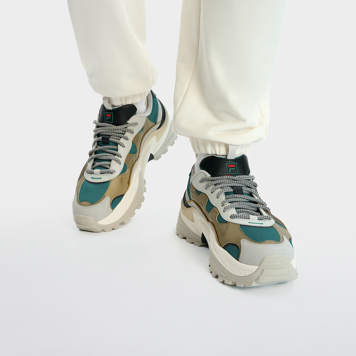 FILA Cella Sneakers 'Beige Green Brown' 圖 8