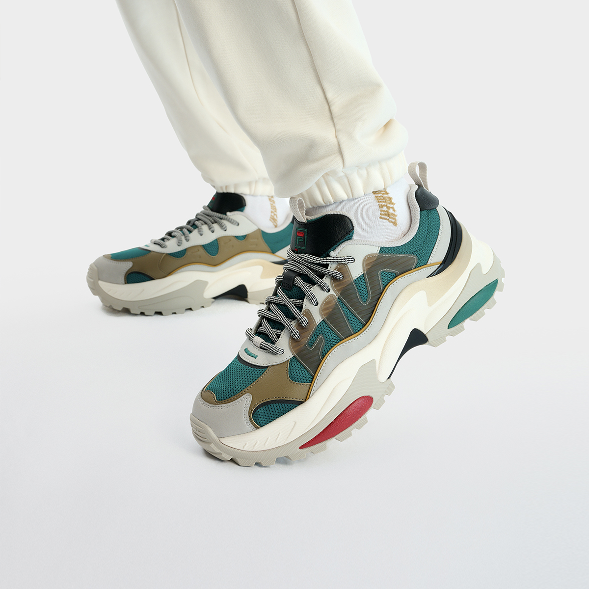 FILA Cella Sneakers 'Beige Green Brown' 圖 9