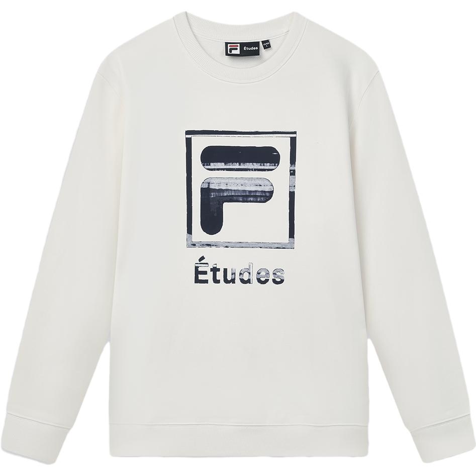 FILA Ceramic White Unisex Trendy Pullover Sweatshirt Casual Fashion F11M346201F-IV