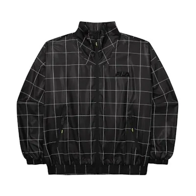 FILA Checkered Stand Collar Zip-Up Loose Jacket - Black FS2JKG1G01X-BLK