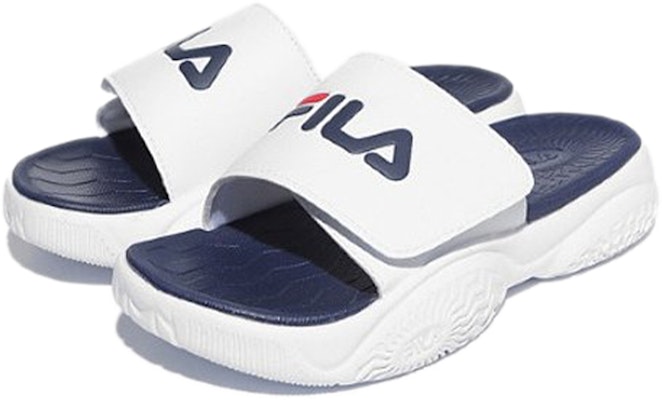 Fila 斐樂 厚底魔術貼 簡約休閒拖鞋 白藍色 韓版 Order Fila 斐樂 厚底魔術貼 簡約休閒拖鞋 白藍色 韓版