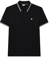 FILA Classic Black Short-Sleeve Knit Polo Shirt F11M228114FBK FILA Classic Black Short-Sleeve Knit Polo Shirt F11M228114FBK