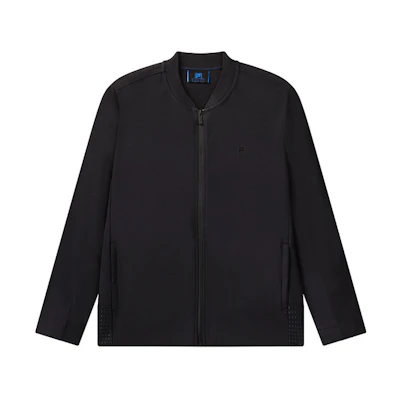 FILA Classic Blue Casual Knit Solid Jacket F11M042501F-NV