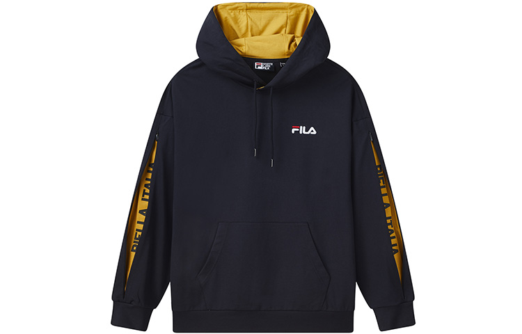 FILA Classic Blue Letter Print Pullover Hoodie - Relaxed Fit F51M048267F-NV