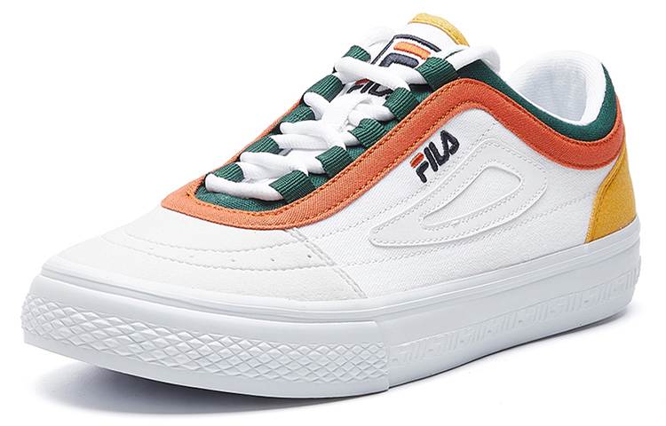 Lookbook FILA CLASSIC BOARDER scarpe da skateboard canvas Bianco/Giallo/Arancione F12M034423FWN