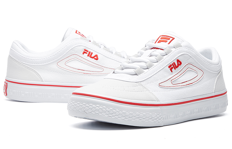 Shop FILA CLASSIC BOARDER scarpe da skate in tela Bianco/Rosso F12M034423FWT