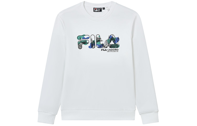 FILA Classic Cotton Crewneck Sweatshirt White - Casual Logo Design F11M238204FWT