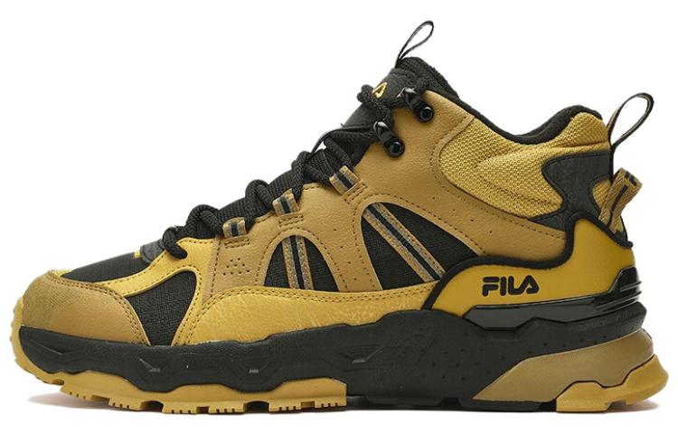 FILA Classic Court Shoes 'Black Yellow'