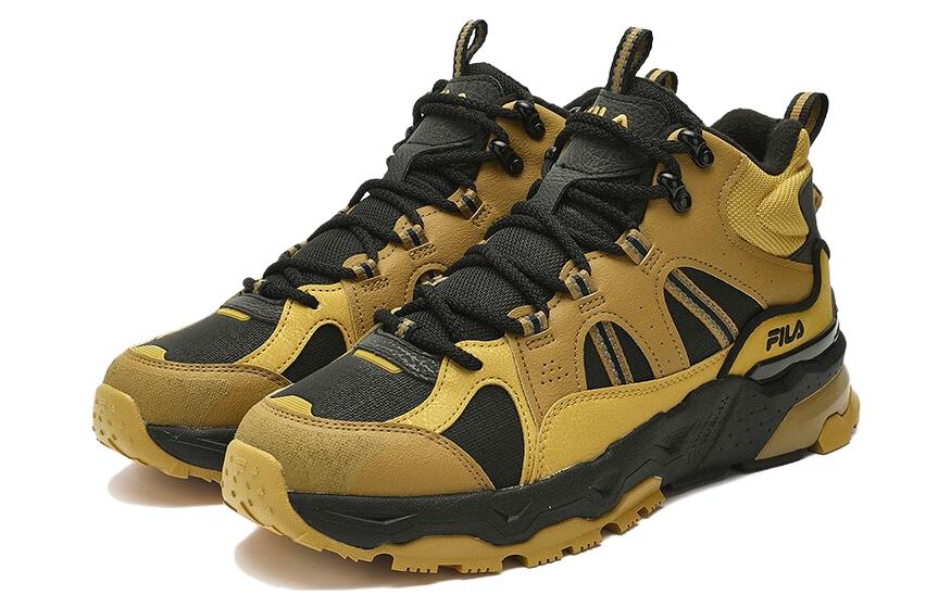 FILA Classic Court Shoes 'Black Yellow' 圖 3