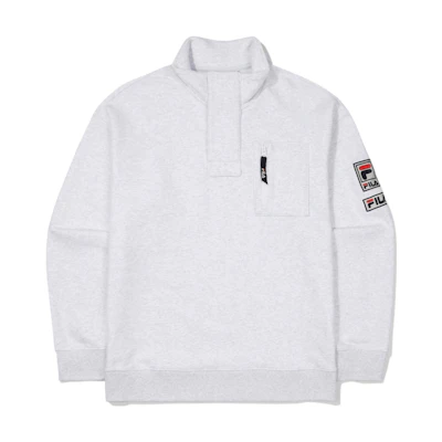 FILA Classic Embroidered Logo Retro Pullover Sweatshirt Grey Unisex FS2POF1112X-WTM
