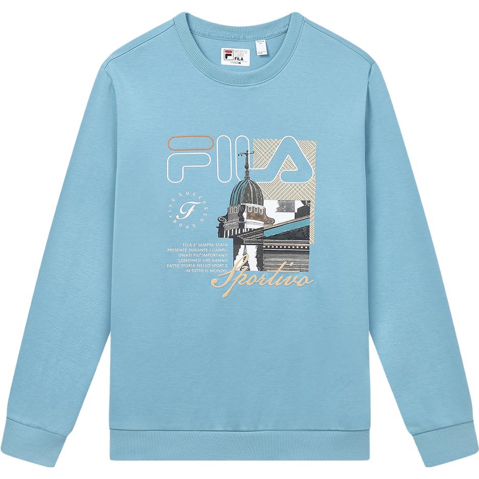 FILA Classic Graphic Knit Sweatshirt Unisex Light Blue F11M338202FBU