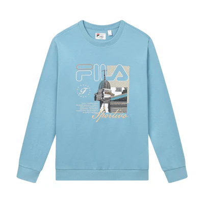 FILA Classic Graphic Knit Sweatshirt Unisex Light Blue F11M338202FBU