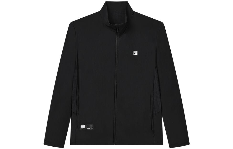 FILA Classic Logo Black High-Neck Long-Sleeve Sports Jacket A11M221508F-BK