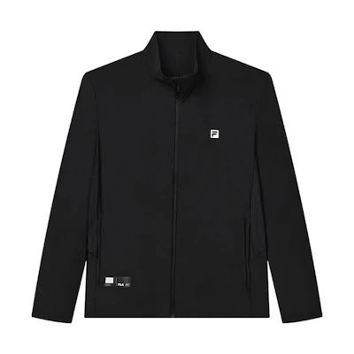 FILA Classic Logo Black High-Neck Long-Sleeve Sports Jacket A11M221508F-BK