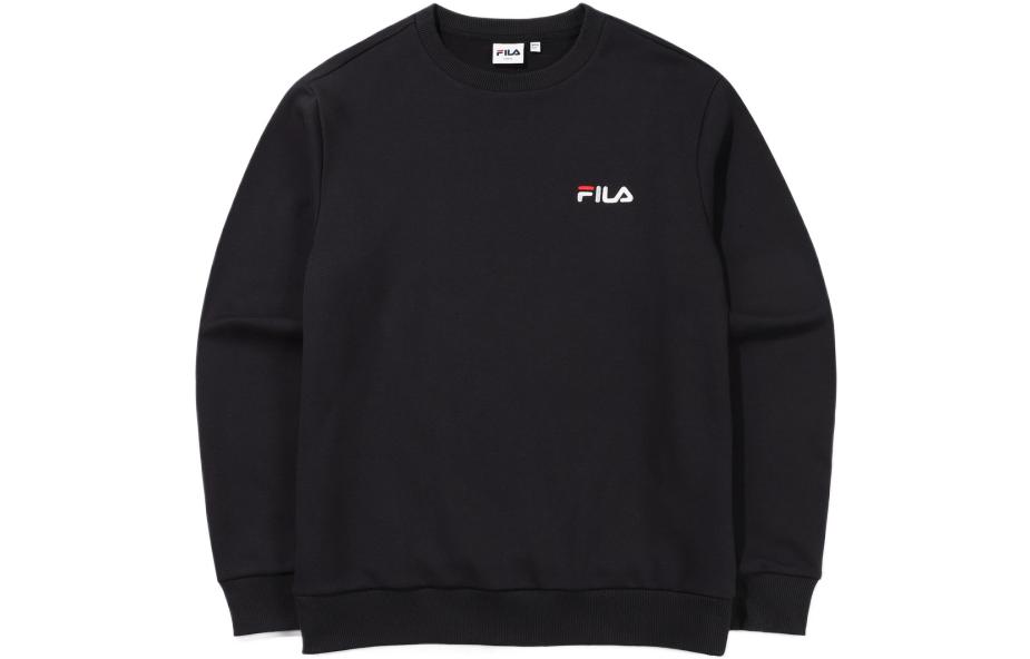 FILA Classic Logo Embroidered Crewneck Sweatshirt Unisex - Black FS2POE4101X-BLK