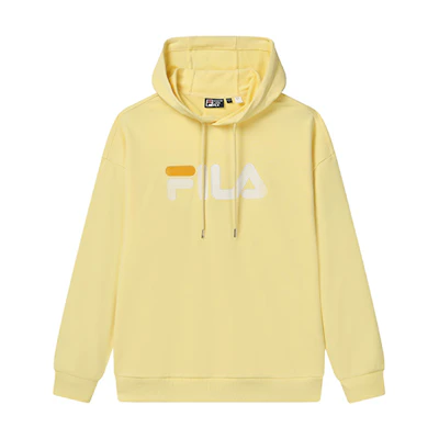 FILA Classic Logo Hoodie in Pale Banana Yellow Unisex Casual Loose Fit F51U238298F-YE