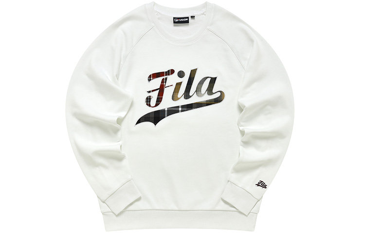 FILA Classic Logo Knit Pullover Sweatshirt - Standard White T11M242205FWT