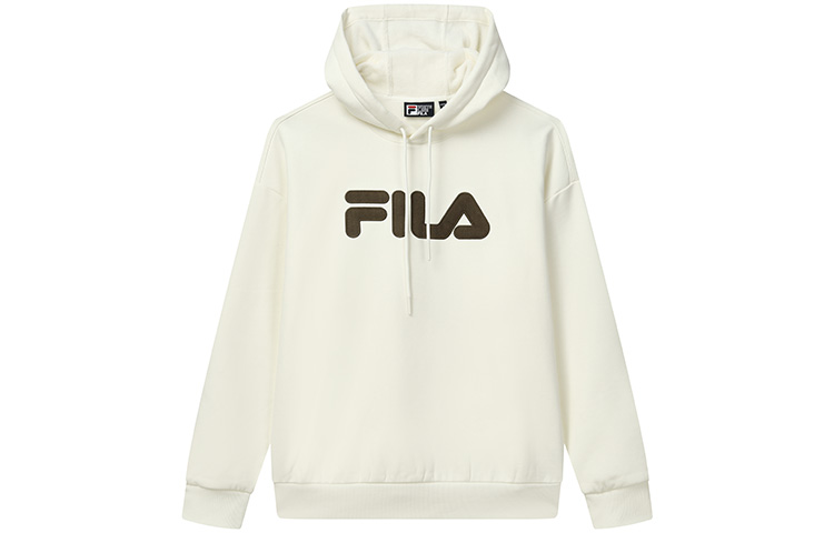 FILA Classic Logo Oversized Hoodie White Unisex Vintage Style Fleece F51U248298F-IV